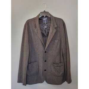 Grayers‎ Clothiers Knit Blazer Men's XL Gray Casual Sport Coat Sweater Jacket